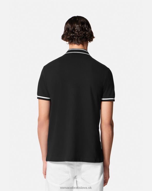 oblečenie X8X8P2361 Versace polokošeľa s logom čierna muži