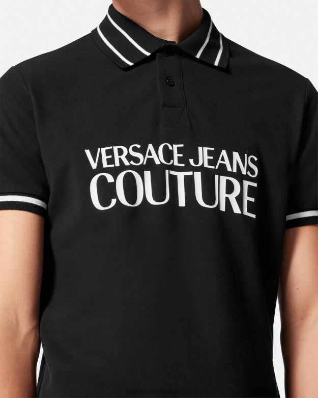 oblečenie X8X8P2361 Versace polokošeľa s logom čierna muži