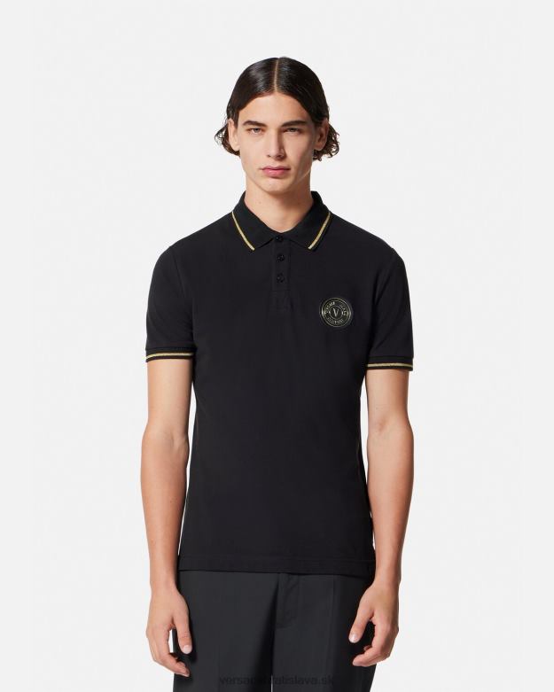 oblečenie X8X8P2363 Versace Polokošeľa so znakom v čierne zlato muži