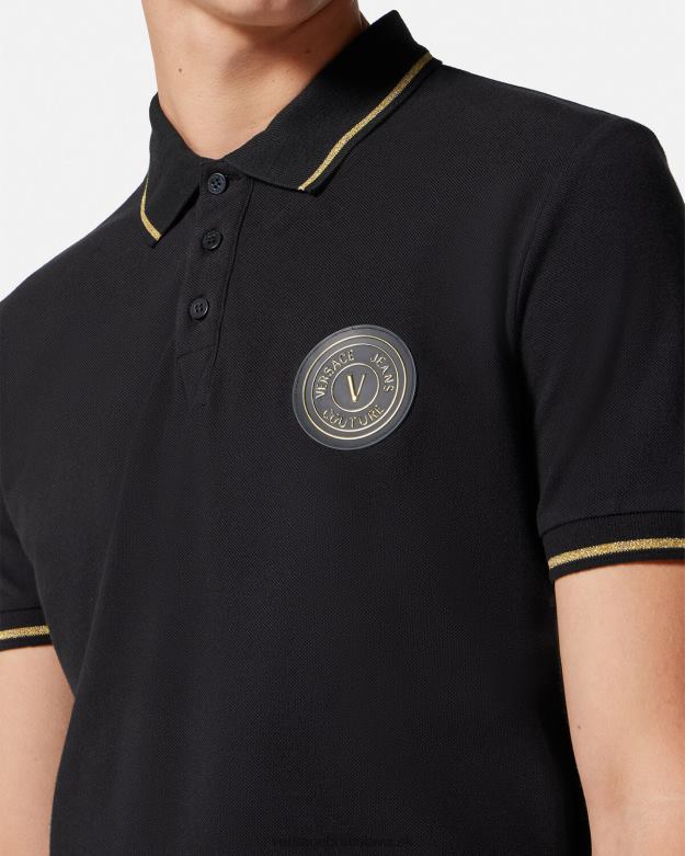 oblečenie X8X8P2363 Versace Polokošeľa so znakom v čierne zlato muži