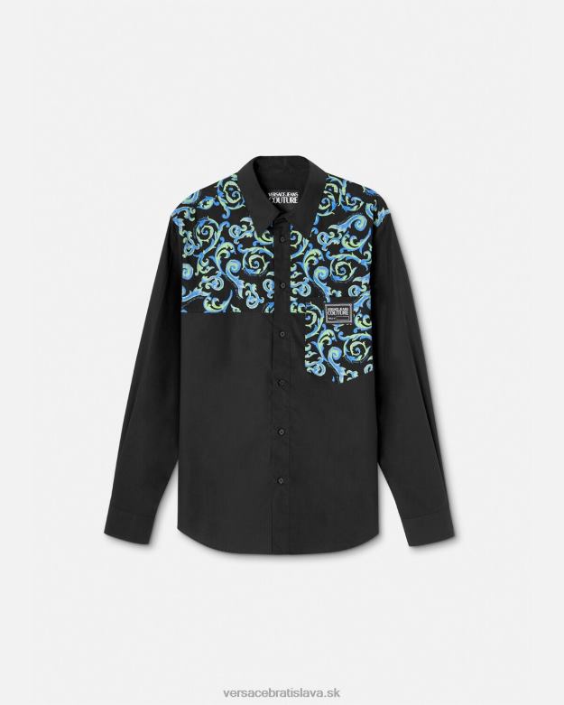 oblečenie X8X8P2375 Versace skica couture košeľa čierna biela muži