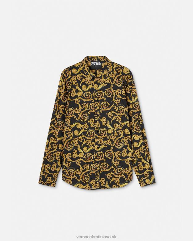 oblečenie X8X8P2376 Versace skica couture košeľa čierne zlato muži