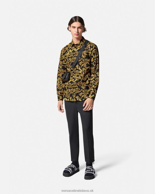 oblečenie X8X8P2376 Versace skica couture košeľa čierne zlato muži
