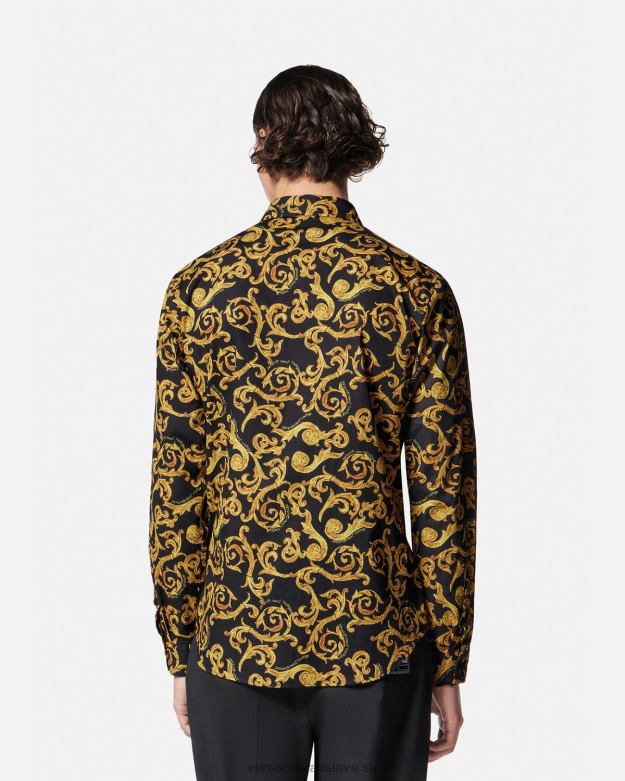 oblečenie X8X8P2376 Versace skica couture košeľa čierne zlato muži