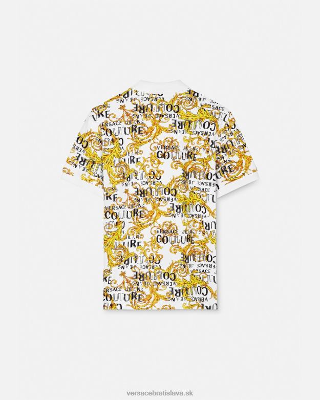 oblečenie X8X8P2390 Versace Polokošeľa s logom couture zlatá a biela muži