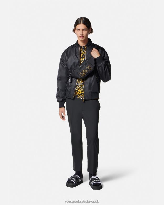 oblečenie X8X8P2391 Versace Polokošeľa s logom couture čierne zlato muži