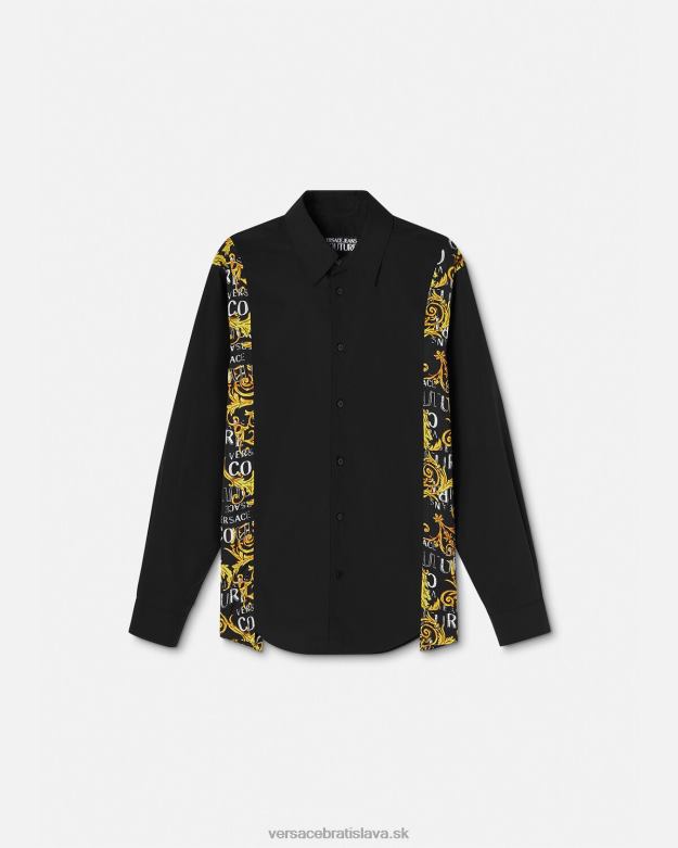 oblečenie X8X8P2397 Versace módna košeľa s logom čierna muži