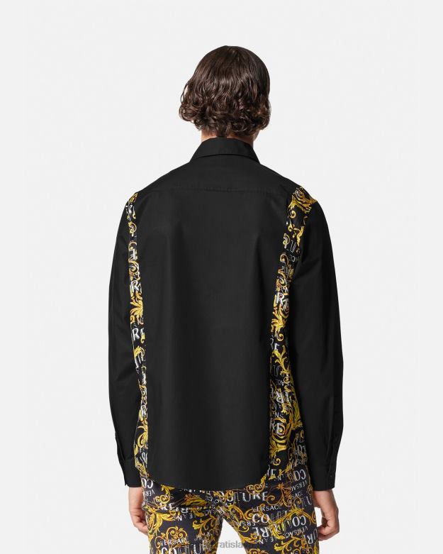 oblečenie X8X8P2397 Versace módna košeľa s logom čierna muži