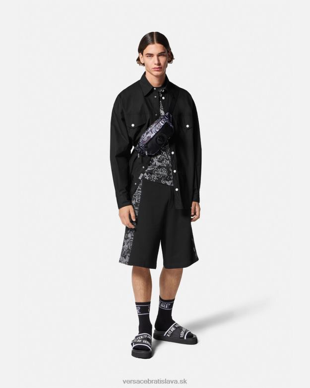 oblečenie X8X8P2401 Versace Tričko s logom čísla kusu čierna muži