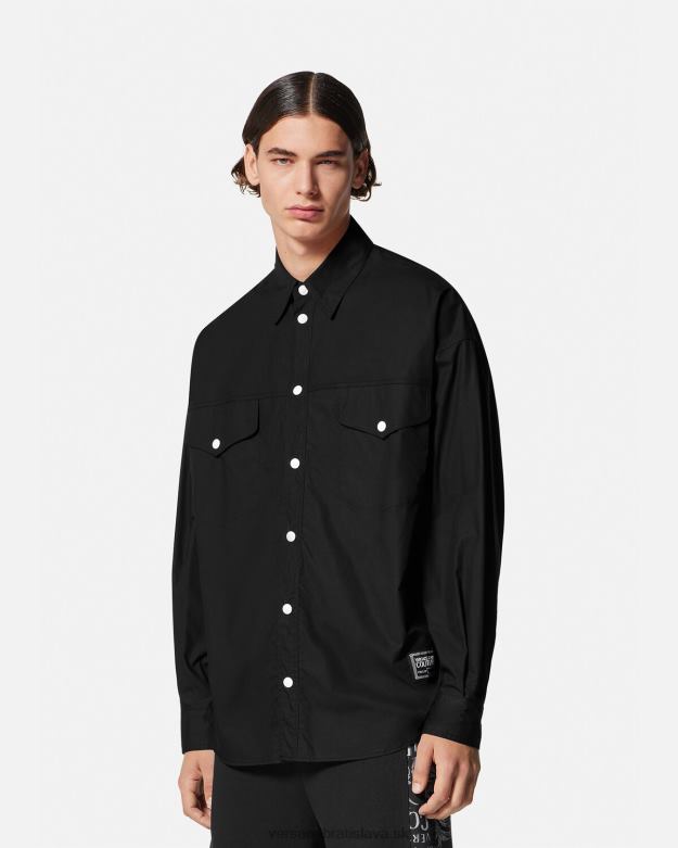 oblečenie X8X8P2401 Versace Tričko s logom čísla kusu čierna muži