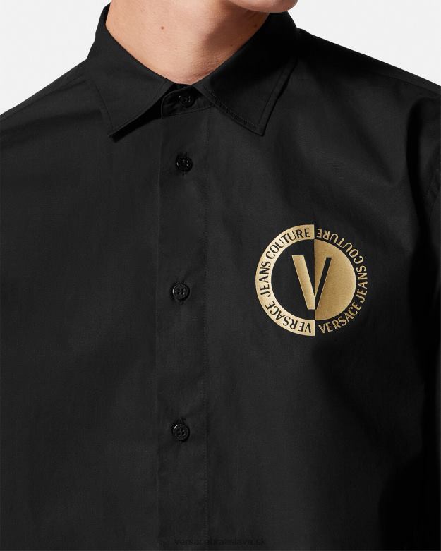 oblečenie X8X8P2402 Versace košeľa so znakom v čierne zlato muži