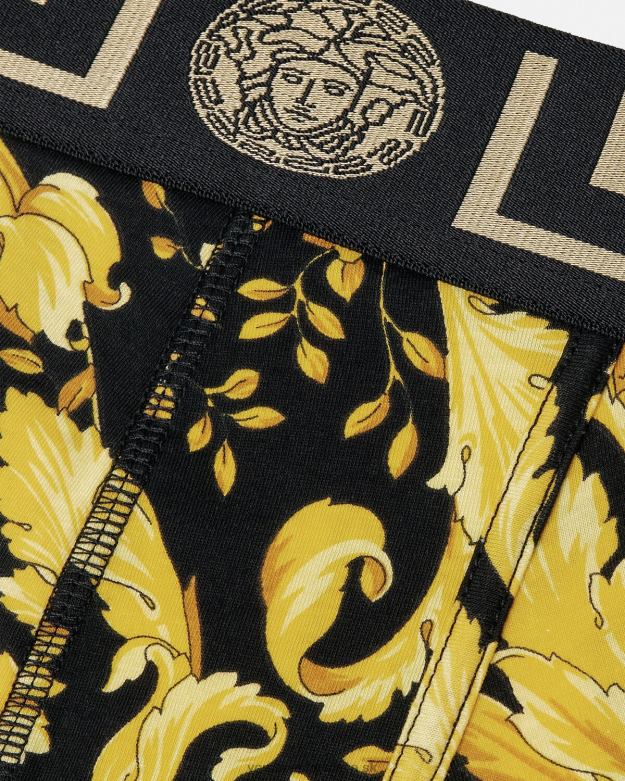 spodná bielizeň a plážové oblečenie X8X8P1748 Versace barocco dlhé kmene čierna muži