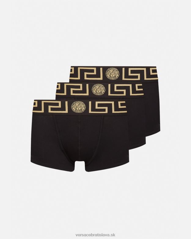 spodná bielizeň a plážové oblečenie X8X8P1750 Versace greca hraničné kufre 3-bal čierna muži