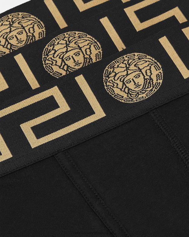 spodná bielizeň a plážové oblečenie X8X8P1750 Versace greca hraničné kufre 3-bal čierna muži