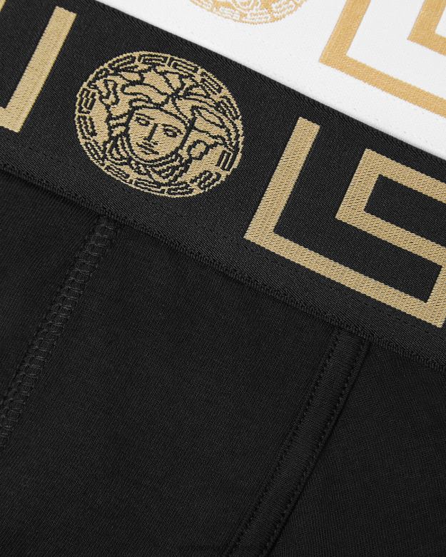 spodná bielizeň a plážové oblečenie X8X8P1752 Versace greca hraničné kufre 2-bal čierna biela muži