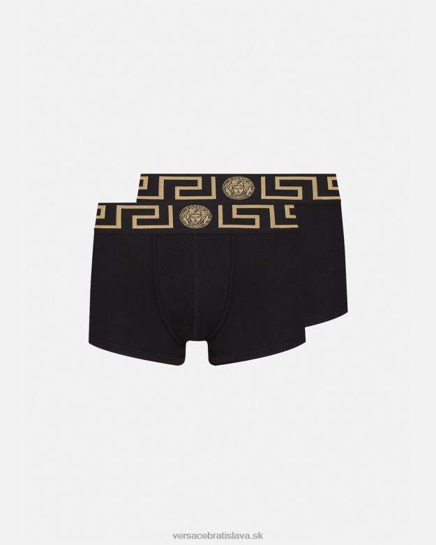spodná bielizeň a plážové oblečenie X8X8P1753 Versace greca hraničné kufre 2-bal čierna muži