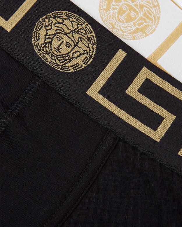spodná bielizeň a plážové oblečenie X8X8P1763 Versace greca border dlhé kufre 2-bal čierna biela muži
