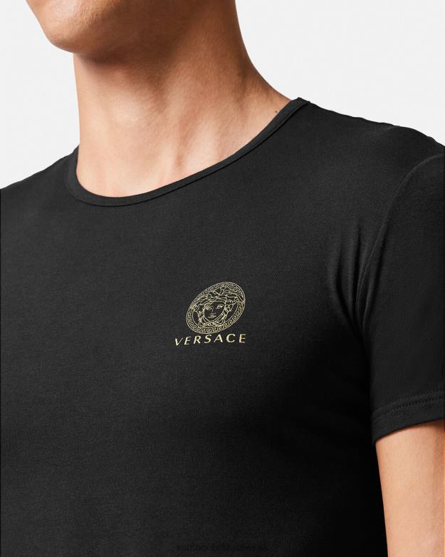 spodná bielizeň a plážové oblečenie X8X8P1732 Versace medúza tielko čierna muži