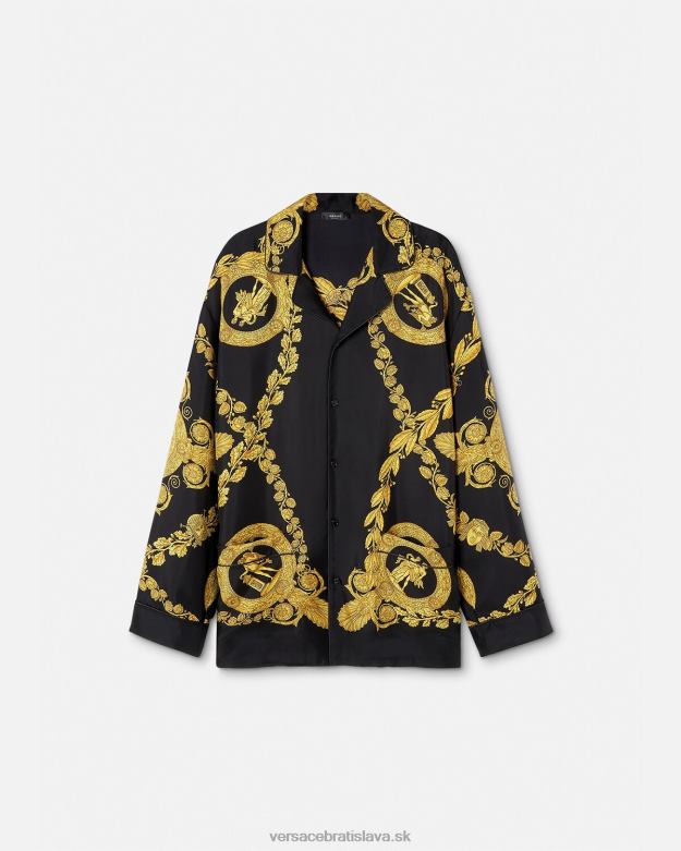 spodná bielizeň a plážové oblečenie X8X8P1741 Versace maschera barokový pyžamový top vytlačiť muži