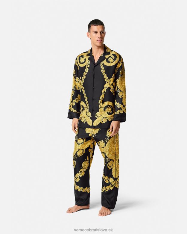 spodná bielizeň a plážové oblečenie X8X8P1741 Versace maschera barokový pyžamový top vytlačiť muži