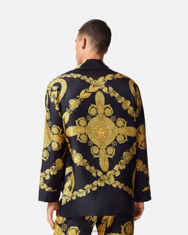 spodná bielizeň a plážové oblečenie X8X8P1741 Versace maschera barokový pyžamový top vytlačiť muži