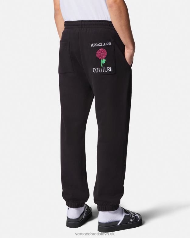 oblečenie X8X8P2381 Versace tepláky s logom ruží čierna muži