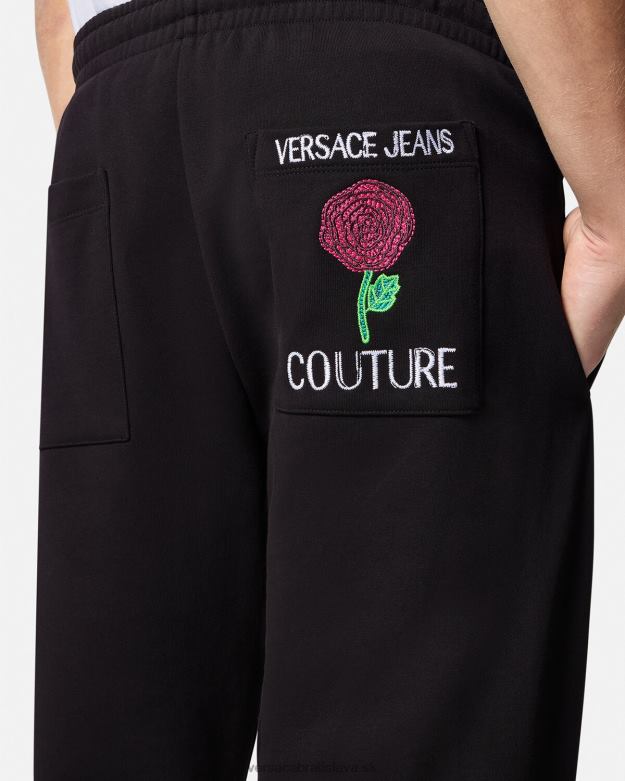 oblečenie X8X8P2381 Versace tepláky s logom ruží čierna muži