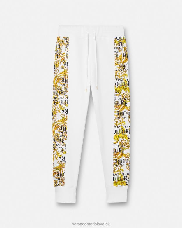 oblečenie X8X8P2425 Versace tepláky s logom couture zlatá a biela muži