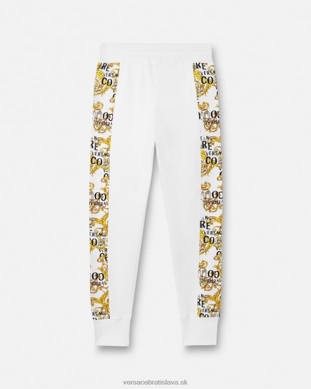 oblečenie X8X8P2425 Versace tepláky s logom couture zlatá a biela muži