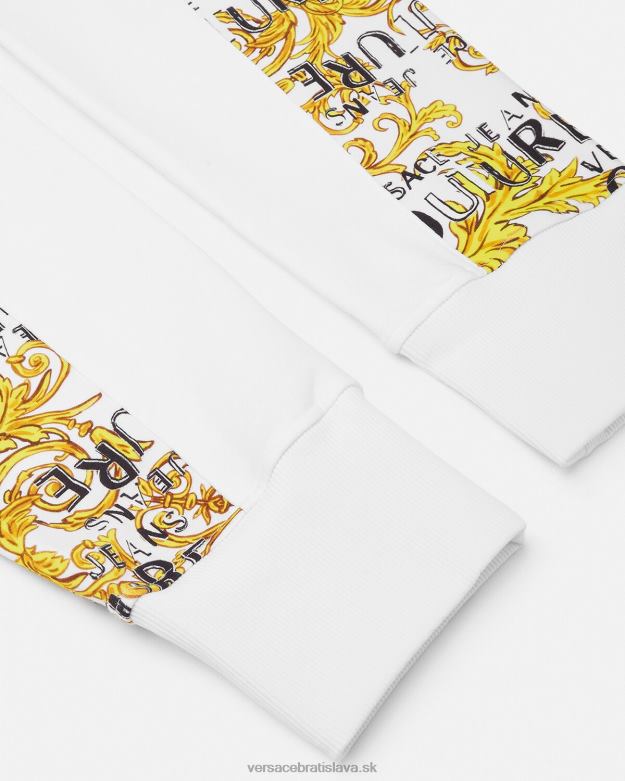 oblečenie X8X8P2425 Versace tepláky s logom couture zlatá a biela muži