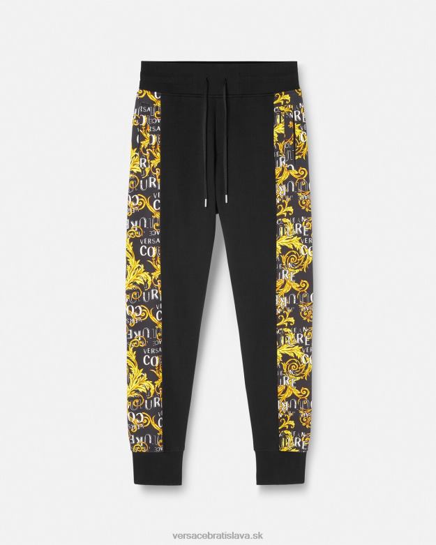 oblečenie X8X8P2427 Versace tepláky s logom couture čierne zlato muži