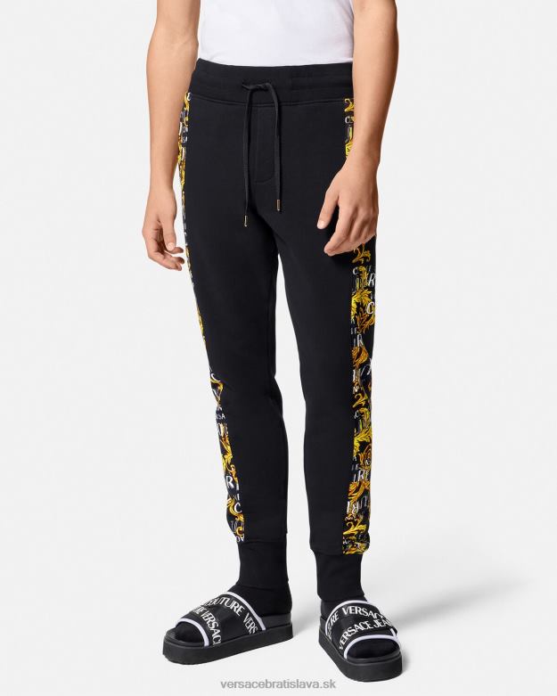 oblečenie X8X8P2427 Versace tepláky s logom couture čierne zlato muži