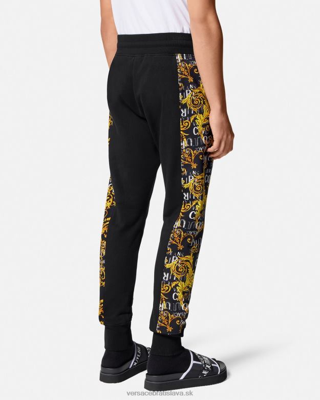 oblečenie X8X8P2427 Versace tepláky s logom couture čierne zlato muži