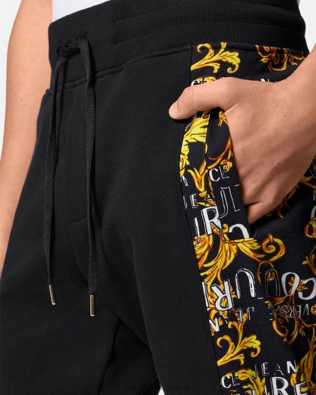 oblečenie X8X8P2427 Versace tepláky s logom couture čierne zlato muži