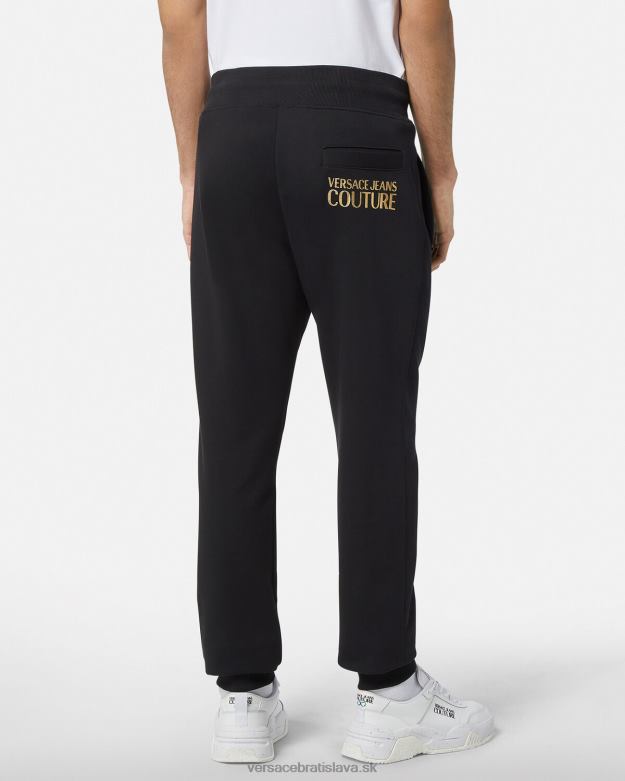 oblečenie X8X8P2437 Versace tepláky s logom čierne zlato muži