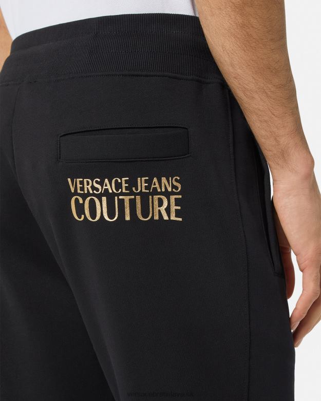 oblečenie X8X8P2437 Versace tepláky s logom čierne zlato muži