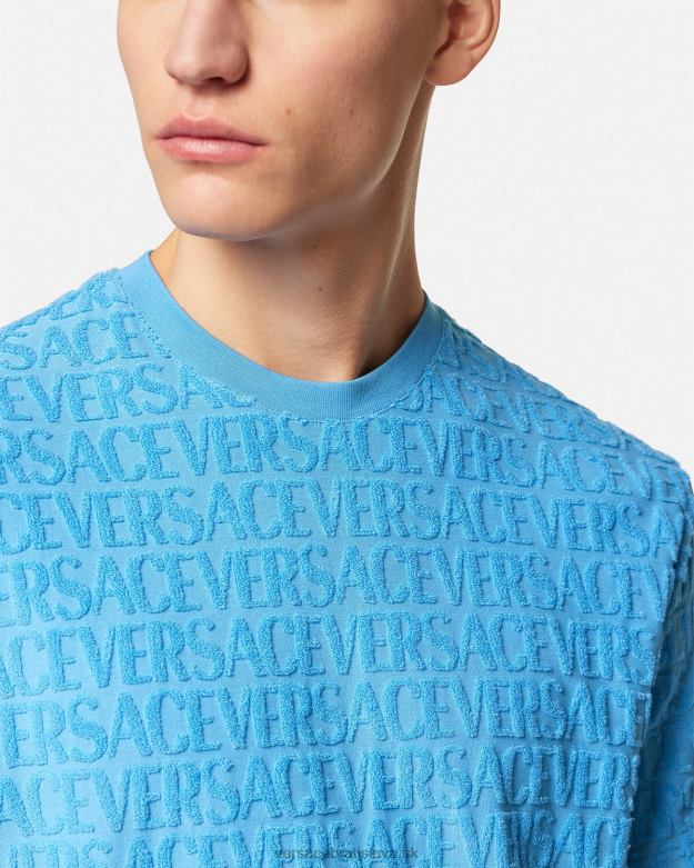 oblečenie X8X8P1352 Versace celoplošné uterákové tričko svetlo modrá muži
