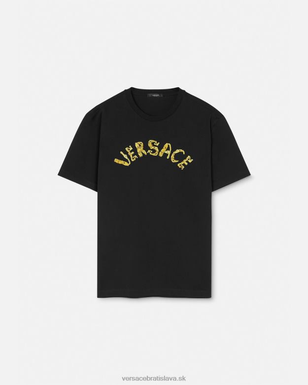oblečenie X8X8P1359 Versace tričko s barokovým logom mušle čierna muži