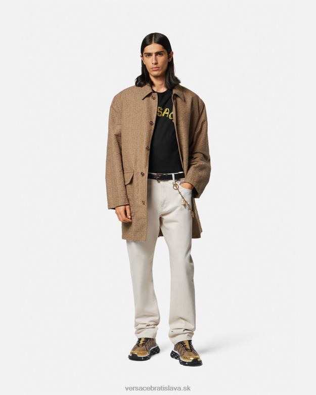 oblečenie X8X8P1359 Versace tričko s barokovým logom mušle čierna muži