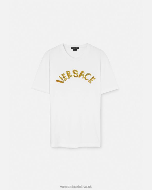 oblečenie X8X8P1360 Versace tričko s barokovým logom mušle biely muži