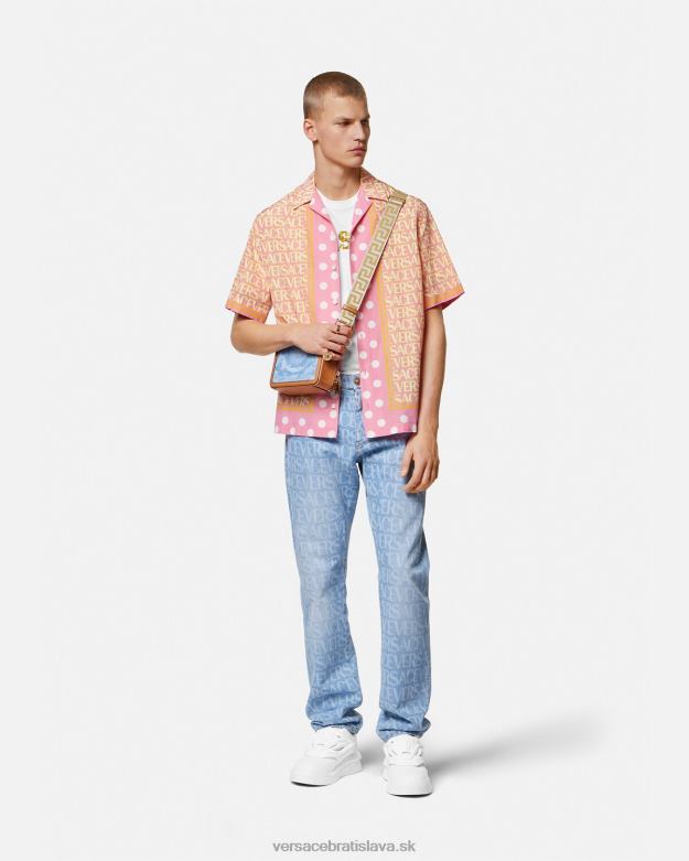 oblečenie X8X8P1360 Versace tričko s barokovým logom mušle biely muži