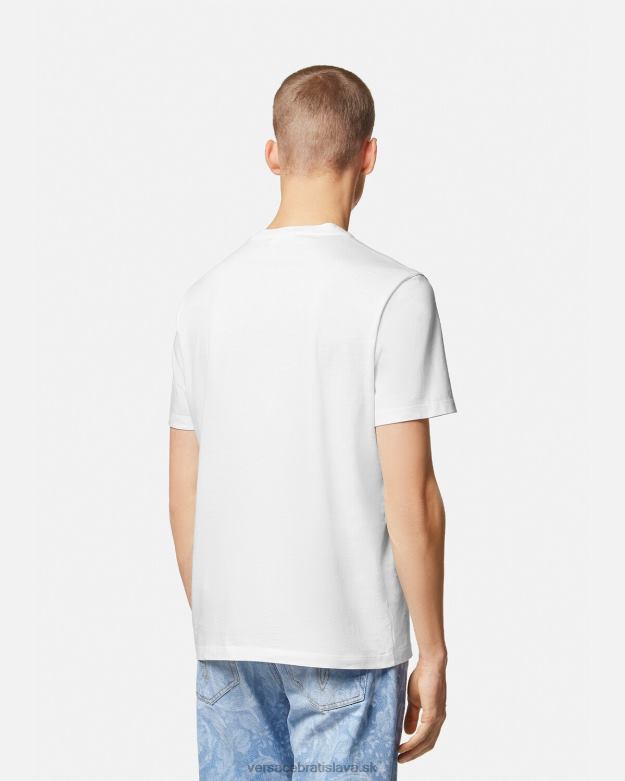 oblečenie X8X8P1360 Versace tričko s barokovým logom mušle biely muži