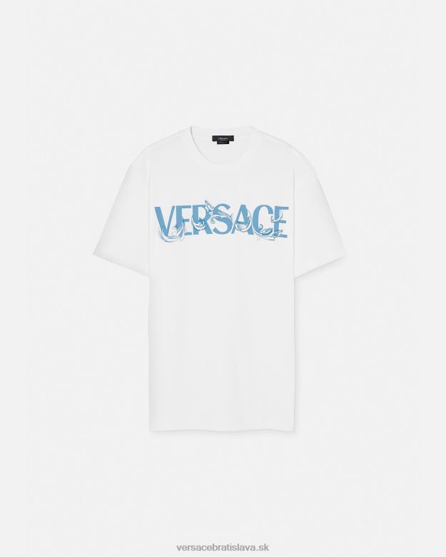 oblečenie X8X8P1366 Versace tričko s logom barocco siluety biely muži