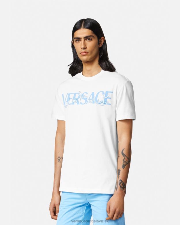 oblečenie X8X8P1366 Versace tričko s logom barocco siluety biely muži
