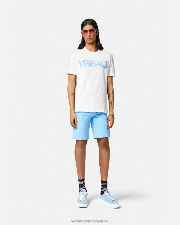 oblečenie X8X8P1366 Versace tričko s logom barocco siluety biely muži