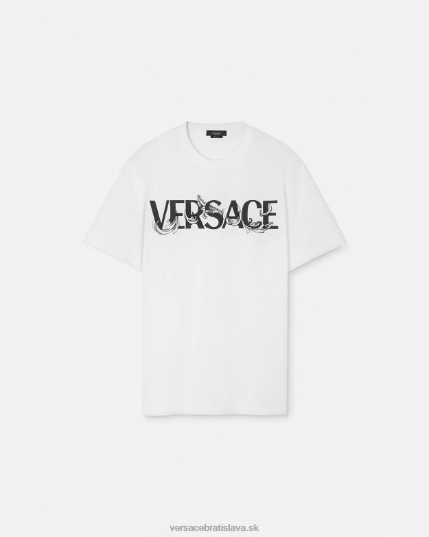 oblečenie X8X8P1379 Versace tričko s logom barocco siluety biely muži
