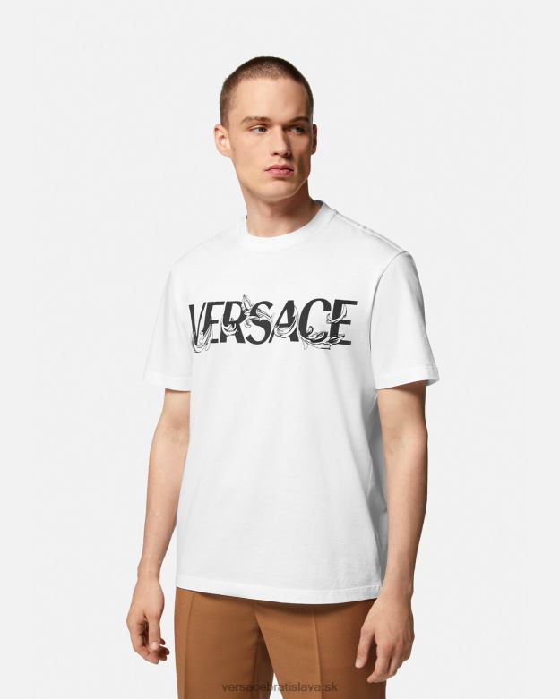 oblečenie X8X8P1379 Versace tričko s logom barocco siluety biely muži