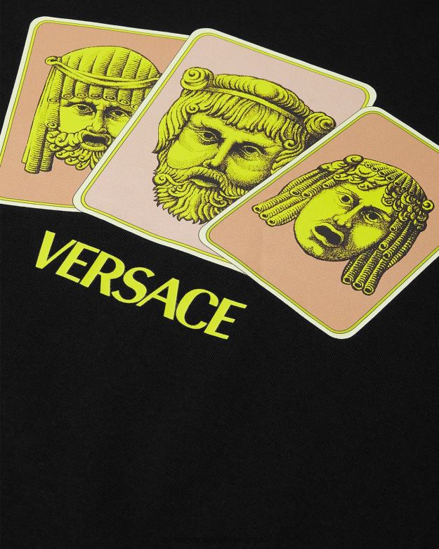 oblečenie X8X8P1382 Versace le maschere tričko čierna muži