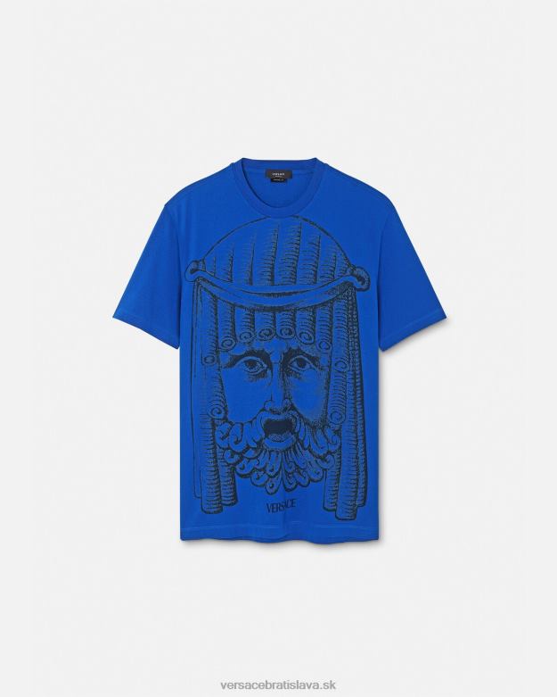 oblečenie X8X8P1383 Versace la maschera tričko Modrá muži