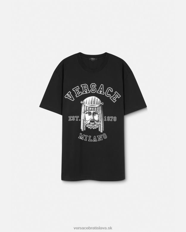 oblečenie X8X8P1385 Versace tričko s logom la maschera čierna muži